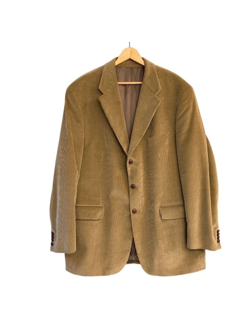 Vintage Ralph Lauren Chaps Mens Sport Coat 48 Tall Corduroy Golden Wheat Tan